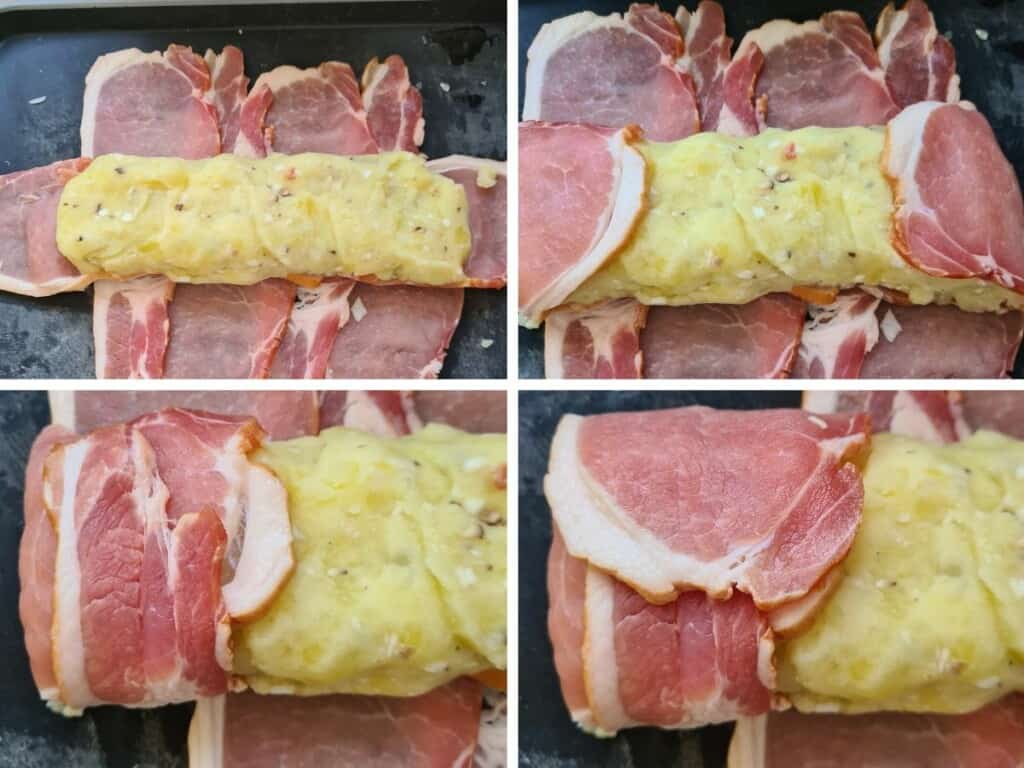 Wrap the potatoes with bacon