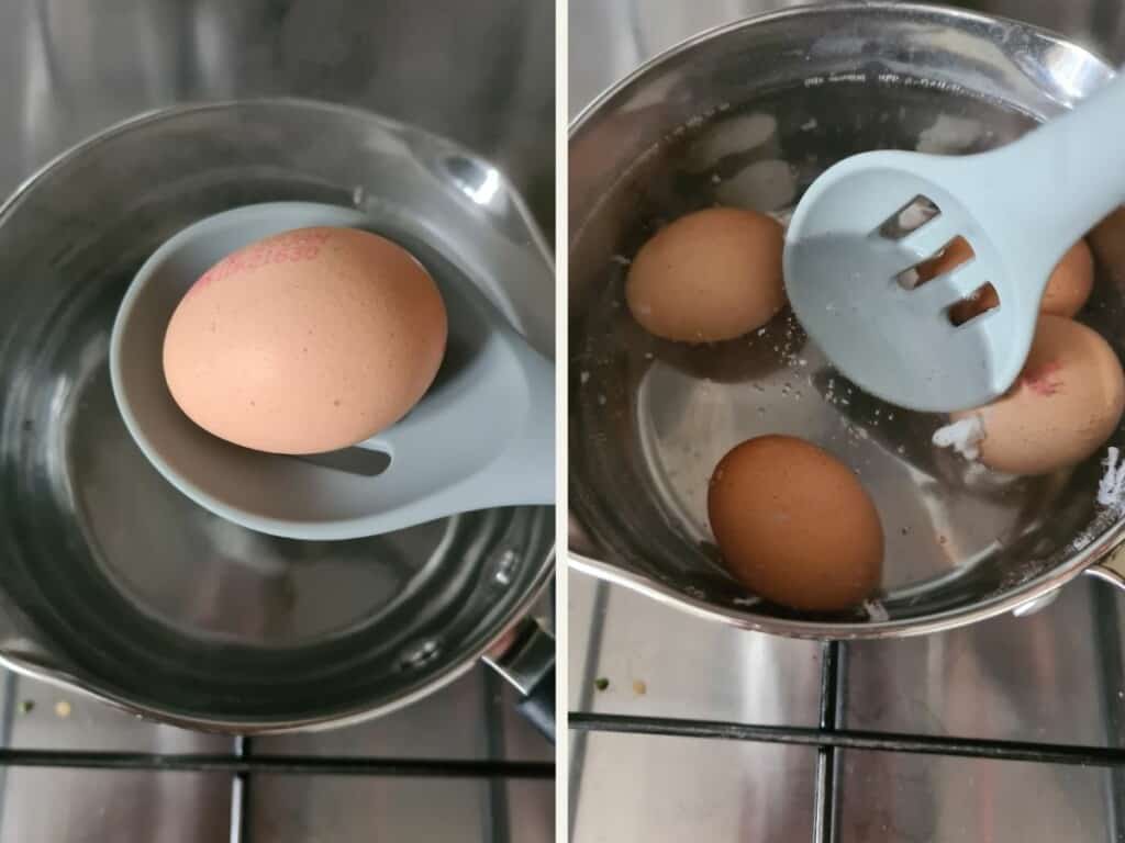 add the eggs and star them