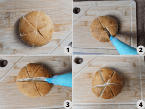 Add the cream cheese into the bread bun
