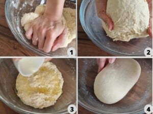 knead dough until become smooth