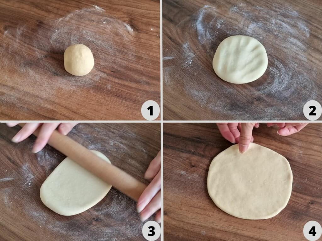 roll the dough out until 15cm