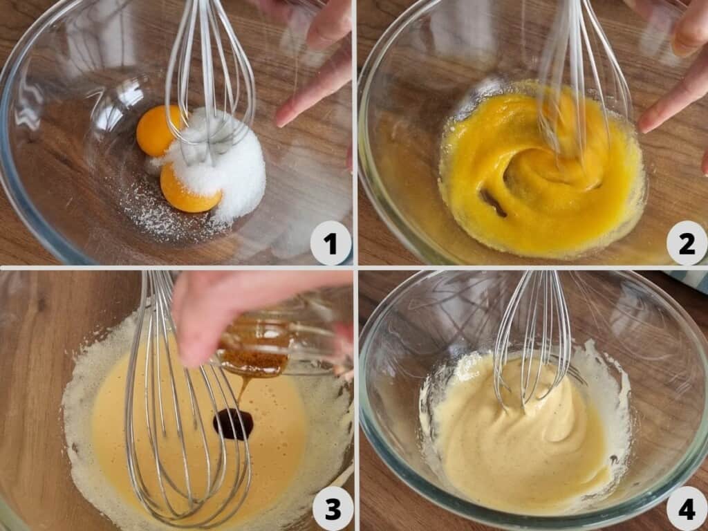 Add egg, salt and sugar into a bowl